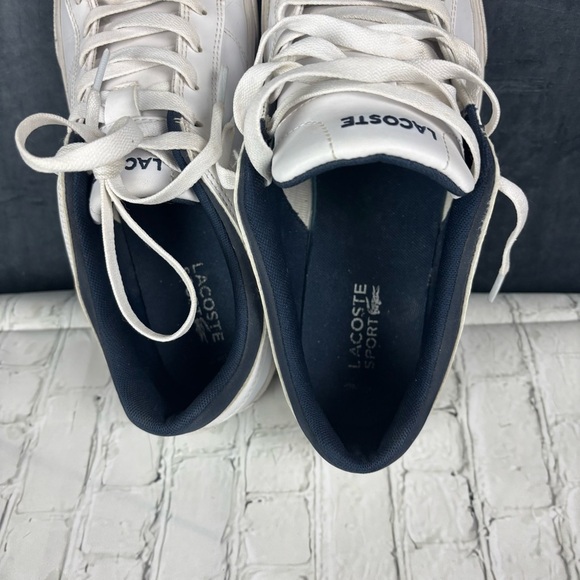 Lacoste White and Blue Sneakers Casual Canvas Design - Picture 7 of 8